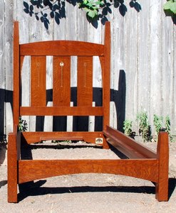 	Gustav Stickley Harvey Ellis inspired Twin-size Inlay Bed 